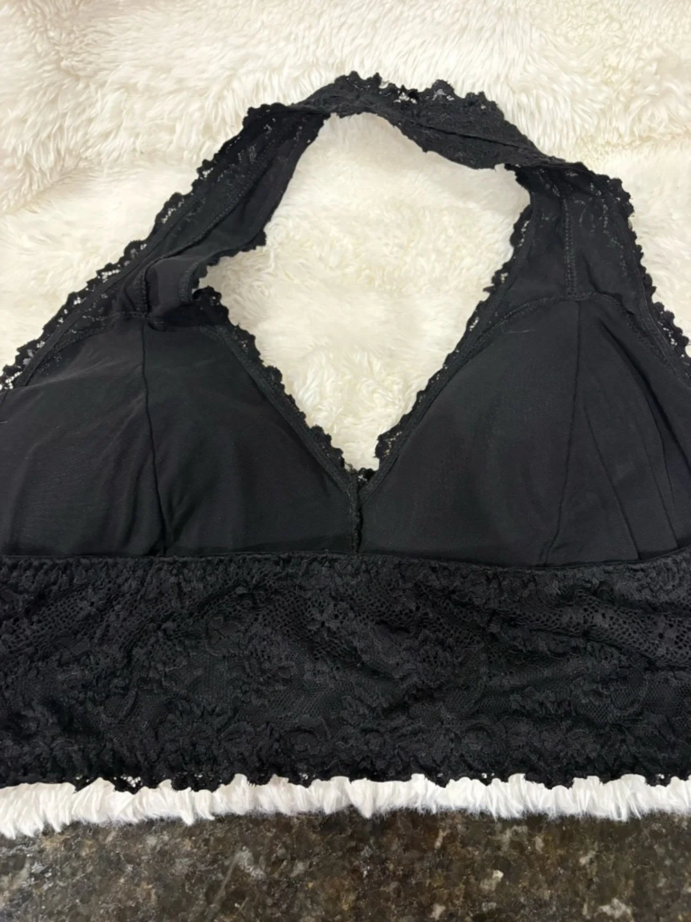 Lace Halter Bralette in Black - Women Intimates